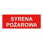 Syrena pożarowa - znak, płyta PVC 1 mm 210x80 mm