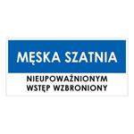 SZATNIA MĘSKA, niebieski - płyta PVC 1 mm 190x90 mm