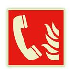 Telefon alarmowania pożarowego - fotoluminescencyjny znak, płyta PVC 2 mm 150x150 mm