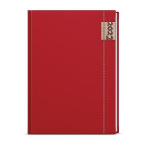 Tygodniowy kalendarz książkowy 2022 Oskar Denim A5 - czerwony