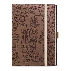 Tygodniowy kalendarz książkowy 2022 Prokop Vivella extra B6 - moka - kawa