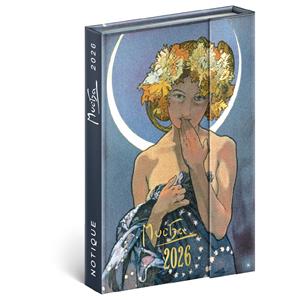 Tygodniowy kalendarz książkowy 2026 B6 magnetyczny Alfons Mucha