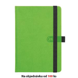 Tygodniowy kalendarz książkowy 2026 Słowacki A5 Trendy z notatkami - zielony