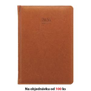 Tygodniowy kalendarz książkowy 2026 Słowacki Kastor A5 z notatkami - brązowy