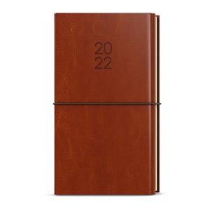 Tygodniowy kalendarz książkowy kieszonkowy 2022 Jakub Dueto z notatnikiem - brązowy