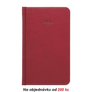 Tygodniowy kalendarz książkowy kieszonkowy 2026 Gemma - czerwony