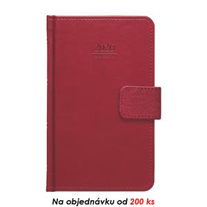 Tygodniowy kalendarz książkowy kieszonkowy 2026 Gemma z pętelką - czerwony