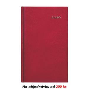Tygodniowy kalendarz książkowy kieszonkowy 2026 Kronos - czerwony