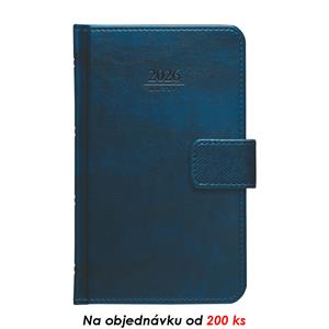 Tygodniowy kalendarz książkowy kieszonkowy 2026 Słowacki Atlas z pętelką - niebieski