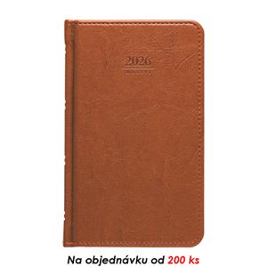Tygodniowy kalendarz książkowy kieszonkowy 2026 Słowacki Kastor - brązowy