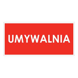 UMYWALNIA, naklejka 190x90 mm