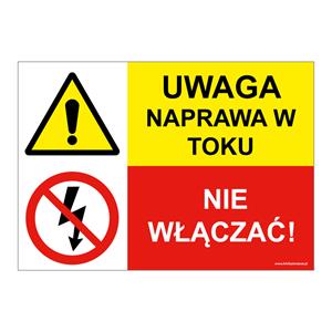 UWAGA NAPRAWA W TOKU! - NIE WŁĄCZAĆ, ZNAK ŁĄCZONY, płyta PVC 2 mm, 297x210 mm