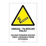 UWAGA - TU WOLNO PALIĆ, naklejka 148x210 mm
