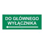 W LEWO DO GŁÓWNEGO WYŁĄCZNIKA, płyta PVC 1 mm 210x80 mm