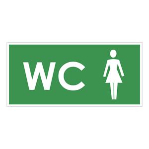 WC DAMSKI, zielony - płyta PVC 1 mm 190x90 mm