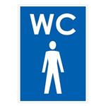 WC MĘSKI, niebieski - płyta PVC 1 mm 105x148 mm
