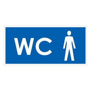 WC MĘSKI, niebieski - płyta PVC 1 mm 190x90 mm