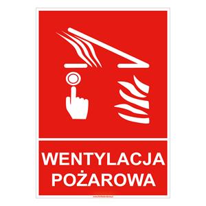 Wentylacja pożarowa - znak, płyta PVC 1 mm 148x210 mm