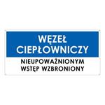 WĘZEŁ CIEPŁOWNICZY, niebieski - płyta PVC 2 mm z dziurkami 190x90 mm