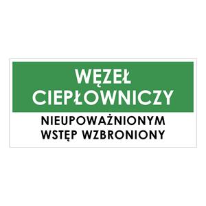 WĘZEŁ CIEPŁOWNICZY, zielony - naklejka 190x90 mm