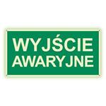 Wyjście awaryjne - fotoluminescencyjny znak z dziurkami, płyta PVC 2 mm 300x150 mm