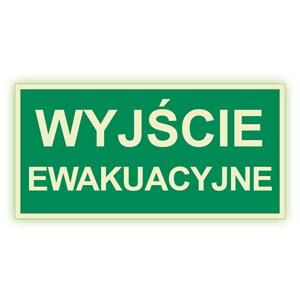 Wyjście ewakuacyjne - fotoluminescencyjny znak, płyta PVC 1 mm 400X200 mm