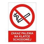 ZAKAZ PALENIA NA KLATCE SCHODOWEJ, naklejka 148x210 mm