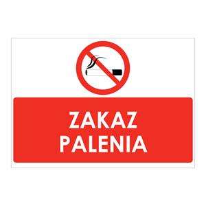 ZAKAZ PALENIA, naklejka 210x148 mm