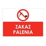 ZAKAZ PALENIA, naklejka 210x148 mm