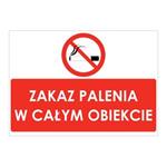 ZAKAZ PALENIA W CAŁYM OBIEKCIE, naklejka 297x210 mm