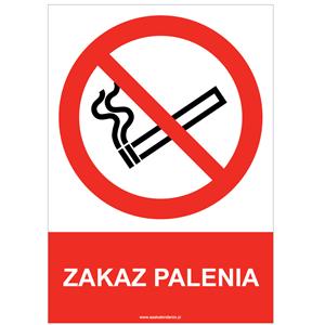 ZAKAZ PALENIA - znak BHP, płyta PVC A4, 0,5 mm