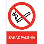 ZAKAZ PALENIA - znak BHP, płyta PVC A4, 2 mm