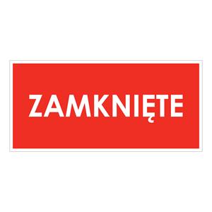 ZAMKNIĘTE, płyta PVC 2 mm, 190x90 mm