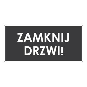 ZAMKNIJ DRZWI!, szary - płyta PVC 2 mm z dziurkami 190x90 mm