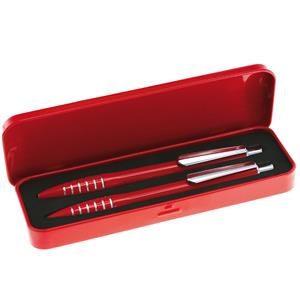 Zestaw długopis + ołówek QUARK w opakowaniu - czerwony