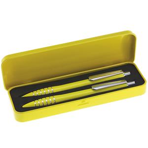 Zestaw długopis + ołówek QUARK w opakowaniu - żółty
