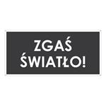 ZGAŚ ŚWIATŁO!, szary - płyta PVC 2 mm z dziurkami 190x90 mm