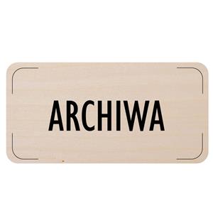 Znak drzwi - Archiwa, płyta drewniana, 160 x 80 mm