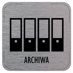 Znak drzwi - Archiwa - piktogram, płyta aluminiowa, 80 x 80 mm