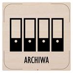 Znak drzwi - Archiwa - piktogram, płyta drewniana, 80 x 80 mm