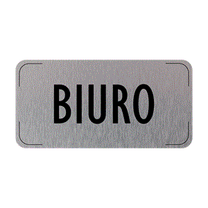 Znak drzwi - Biuro - płyta aluminiowa, 160 x 80 mm