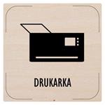 Znak drzwi - Drukarka - piktogram, płyta drewniana, 80 x 80 mm