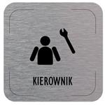 Znak drzwi - Kierownik - piktogram, płyta aluminiowa, 80 x 80 mm