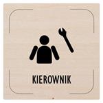 Znak drzwi - Kierownik - piktogram, płyta drewniana, 80 x 80 mm