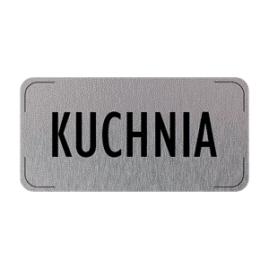 Znak drzwi - Kuchnia, płyta aluminiowa, 160 x 80 mm