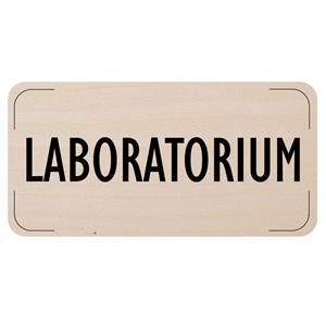Znak drzwi - Laboratorium, płyta drewniana, 160 x 80 mm