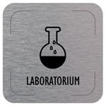 Znak drzwi - Laboratorium - piktogram, płyta aluminiowa, 80 x 80 mm