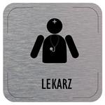Znak drzwi - Lekarz - piktogram, płyta aluminiowa, 80 x 80 mm