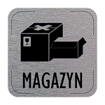 Znak drzwi - Magazyn - piktogram, płyta aluminiowa, 80 x 80 mm