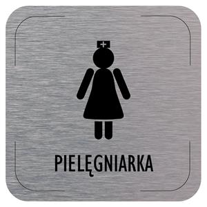 Znak drzwi - Pielęgniarka - piktogram, płyta aluminiowa, 80 x 80 mm